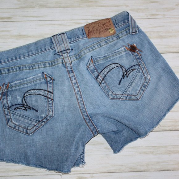 LUCKY BRAND DENIM SHORTS Size 12 Cut offs - Picture 2 of 4